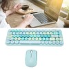 Keyboard Mouse Combo 2.4GHz Wireless Cute Retro 68 Round Keycaps