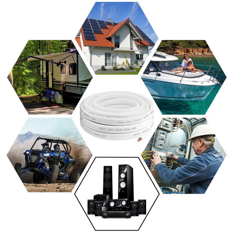 6 Gauge Marine Wire Duplex Marine Grade Wire,6 AWG 15ft