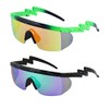 FLAWLESS EYEWEAR Semi Rimless Goggle Style Retro Rainbow Mirrored Lens