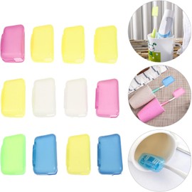 CLISPEED Funda para Cepillo de Dientes de Silicona 12 Piezas Tapa Protectora Portátil de Viaje Compatible Cepillos Manuales y Eléctricos Colores Surtidos para Uso Diario Color Aleatorio