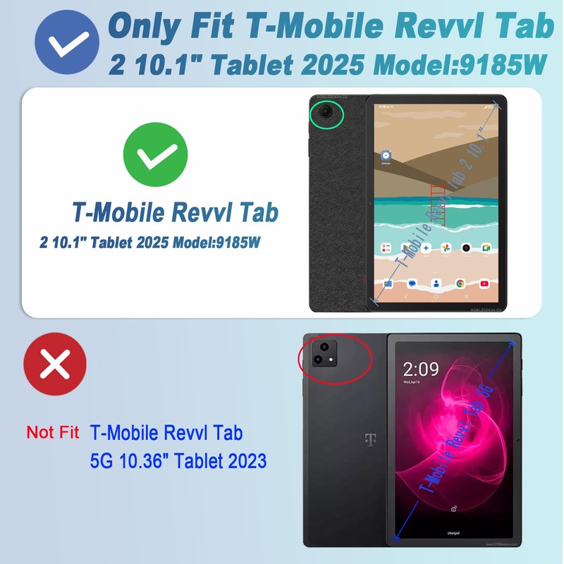 DMLuna Case for T-Mobile Revvl Tab 2 10.1" (Model:9185W, 2025