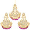 Aheli Indian Wedding Kundan Pearl Maang Tikka con pendiente Set