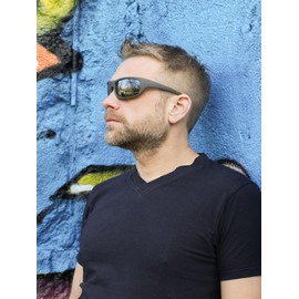 Erebos Extra Dark Sunglasses Category 4 Light Sensitivity Mountains & Lake Polarised, Size L | Grey Lenses | Grey Tint