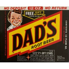 Dad's 1970's Lot of 12 DAD's Root Beer Labels Near Mint+3 Extra Label's-NEW OLD STOCK