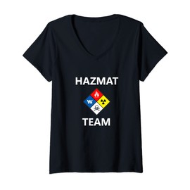 Womens Hazmat Material Response Team Technician Emergency EMS EMT V-Neck T-Shirt