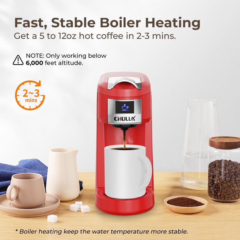 CHULUX Classic Single Serve Coffee Maker for K Cup, One