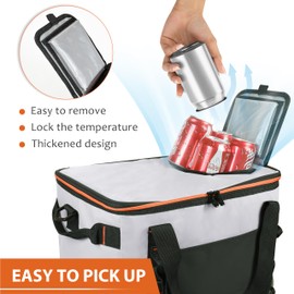 48 Cans Beach Cooler Bags, Large Collapsible Leakproof Soft Camping Coolers, Portable Insulated Beach Cooler bags with Heavy-Duty Handles for Picnic, Beach, Camping