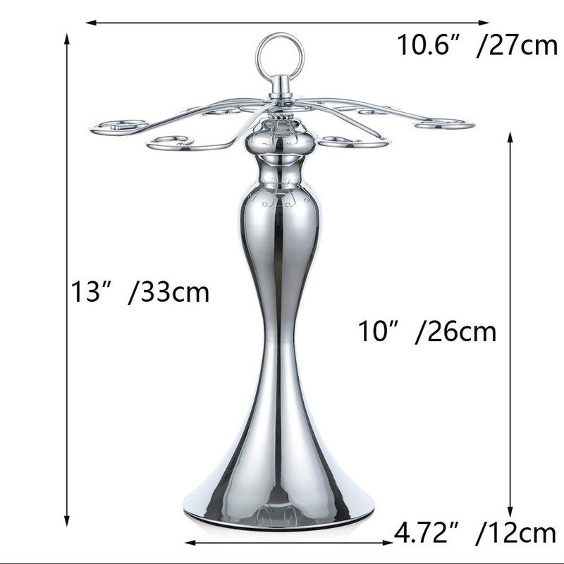NUPTIO Tabletop Wine Glass Holder: Classic Silver 6 Wine Rack