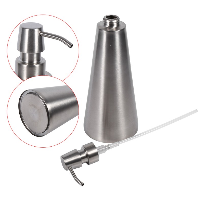 1PC 800ml Large Capacity Stainless Steel Pump Soap Dispenser Countertop