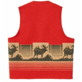 Filson Jacquard Wool Vest 20263414 MADE IN USA Red Khaki Tan Moose Mackinaw CC - Regular, XS