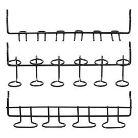 sourcing map 6pcs Pegboard Screwdriver Plier Holders Organizer Peg Board Tool Utility Hooks Accessories Shelving Display Multi-Ring Tool Racks for Shop Store Workbench, Black