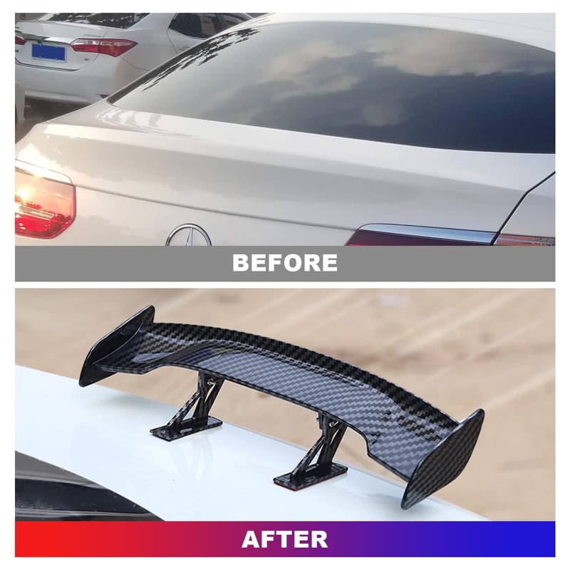 COGEEK Universal Mini Spoiler Wing Carbon Fiber Real Tail Spoiler