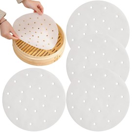 BLOOPIC Seiro Sheet Paper, 100 Pieces, For Cooking, Disposable, Round Dim Sum, Baking Paper, Steamer Paper, Chinese Seiro Cooking Paper, Single Use, Food Grade Material, Silo Paper, Non-Stick Food