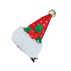 FRCOLOR Santa Hat Hair Clips with Sequins Christmas Hairpins Alligator Clip for Girls Hair Accessories
