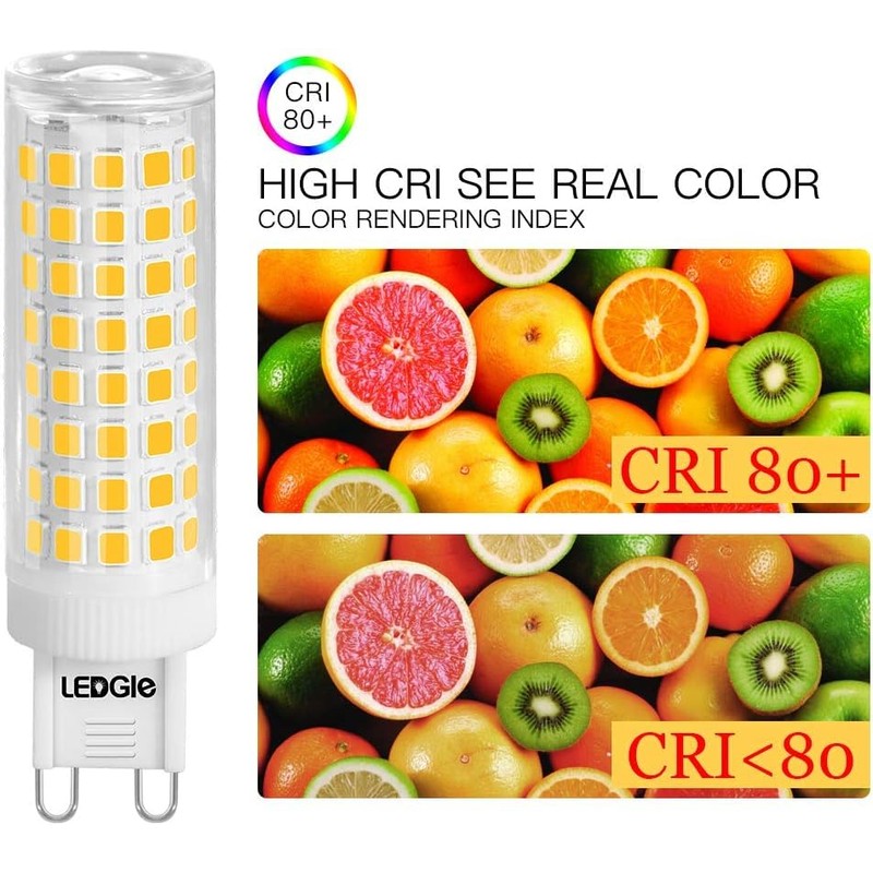 LEDGLE 5Pcs G9 LED Bulb 10W(100W Halogen Equivalent), 100LEDs 900LM