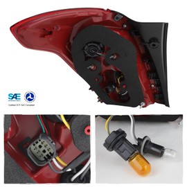 AKKON - Fits 2017-2021 Buick Encore LED DRL Running Brake Signal Chrome Clear Tail Lamp Brake Light Driver Left Side