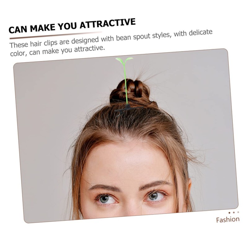 Healvian 50pcs Adorable Sprout Hair Clips for Girls Mini Kawaii