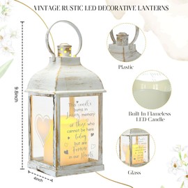 Kittmip Memorial Lantern Sympathy Gifts for Loss of Loved One Bereavement Gift Candle Lights Memory Lamp with LED Candle for Funeral Remembrance or Condolences