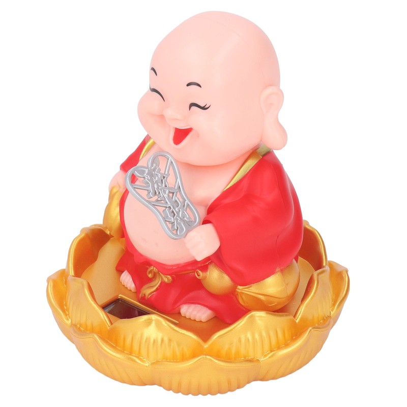 Nodding Smiling Buddha Maitreya Automatic Laughing Car Dashboard Solar Buddha