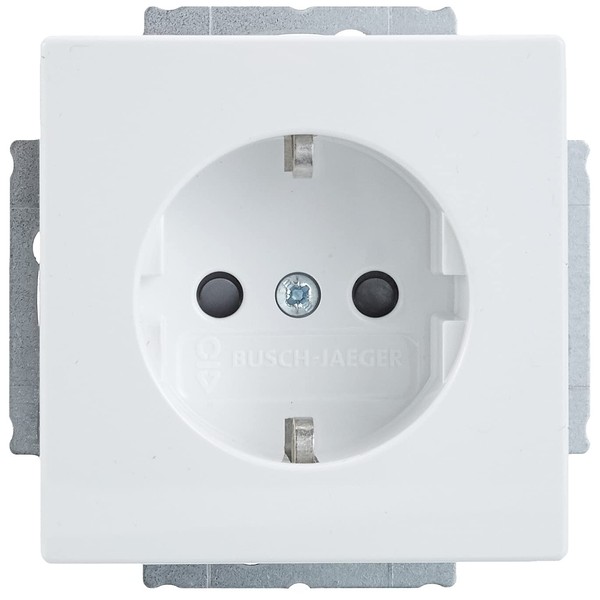 Busch-Jaeger 20EUCKS-84 SCHUKO Socket outlet with increased protection against accidental contact, davos/studio white, solo