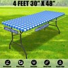 Smiry Picnic Table Cloth 2 Pack, Waterproof Elastic Fitted Tablecloths
