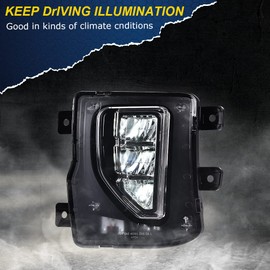 CHEDA Fog Lights Assembly Compatible with 2016 2017 2018 Chevy Silverado 1500 LED Driving Bumper Lamps&Switch(Clear lens)