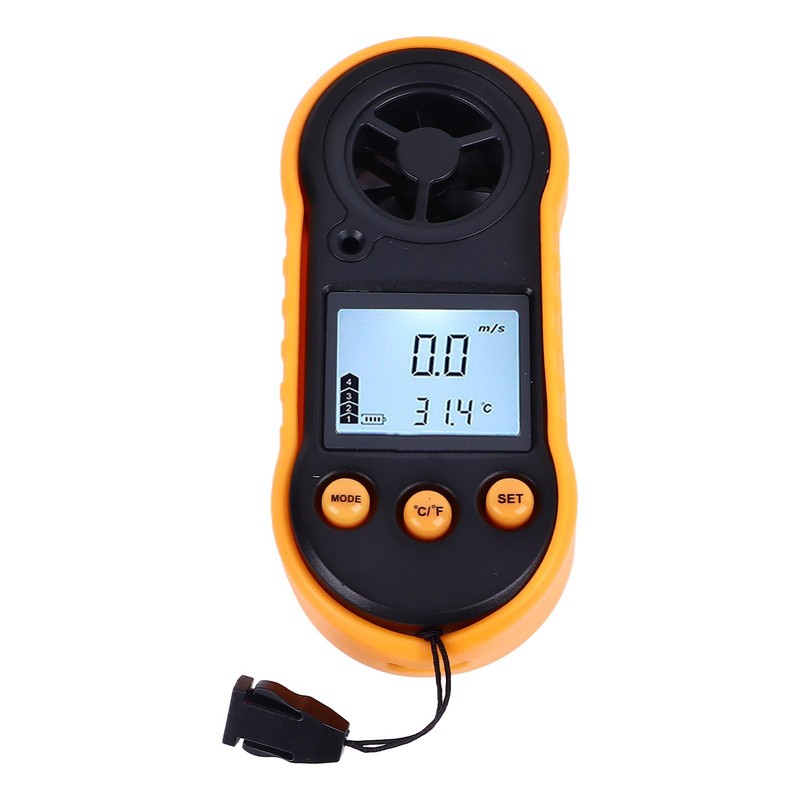 Digital Anemometer LCD Screen Handheld Wind Speed Meter Wind Temperature