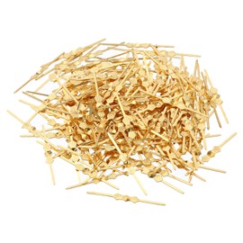 PATIKIL Chandelier Connector Clip, 200 Pack 40mm/1.6" Length Chandelier Bowtie Pin Replacement for Fastening Crystals Lamp Ceiling Light Parts, Golden