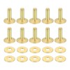 sourcing map 50 Set Copper Rivets and Burrs, 12x4x12mm Solid