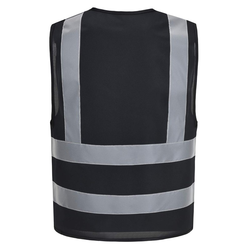 AYKRM Black Hi Vis Security Vest - Reflective Safety for