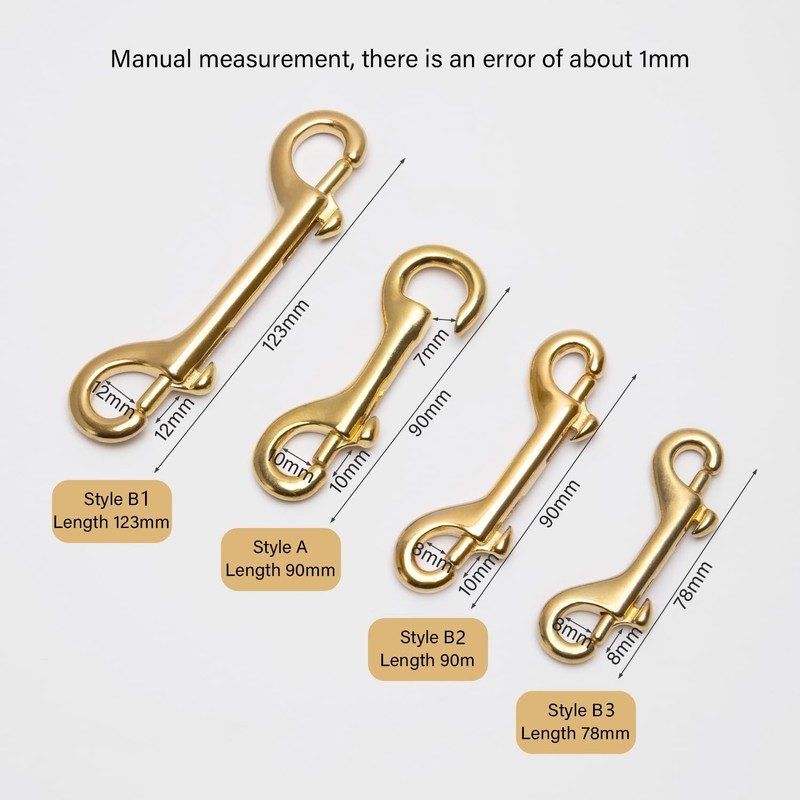 WUTA Brass Double End Snap Hook Clip Handmade Bag Hook
