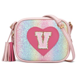 KKXIU 2 3 4 5 6 7 8 9 10 Year Old Girl Gift Kids Purse Toddler Wallet Crossbody Bag with Tassel, Shine, V