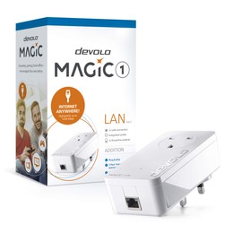 devolo 8289 Magic 1-1200 LAN Add-on Powerline Adapter,Stable Home Working, High Performance(Up to 1200 Mbps for Your Home Network, Internet from Any Wall Socket,Plug and Play, Easy Config),White