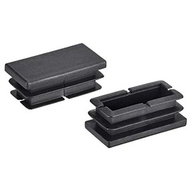uxcell 40mm x 20mm Rectangle PP End Cap Desk Chair Furniture Leg Foot Cover Insert Black 20 Pcs