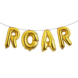 ROAR RAWR Dinosaur Tyrannosaurus Animal balloons for Birthday Party baby shower Decoration Kit Inflatable party supplies decorations gift kids and adults (ROAR Gold)