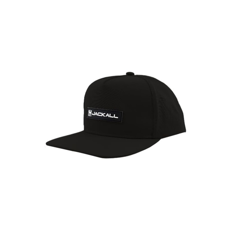JACKAL CA-A002 Flat Bill Logo Cap, Black