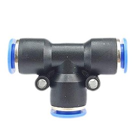 T-piece - Pneumatic Connector - Plug Connection for Air and Water - Quick Connector - Push In Fitting - (12 mm Hose Connection)