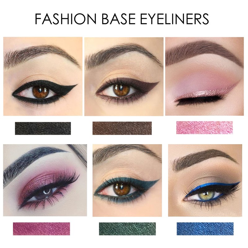 Fashion Base Eyeliner Pencil, 12 Colours Eyeliner, Professional Highlighter Eye