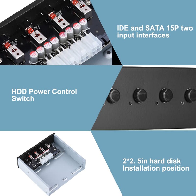 Richer-R HDD Power Control Switch, 4 Switches Hard Drive SATA
