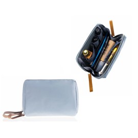 Kososuru Small Makeup Bag for Purse Portable Waterproof Cosmetic Bag Travel Makeup Pouch for Women (Grey, Square)