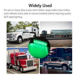 KYYET Green LED Side Marker Lights,(Pack of 20) 6 LED 2835 SMD Clearance Lamps for Truck Trailer RV Campervan Pickup Tractor Lorry SUV Boat 12V DC Shockproof