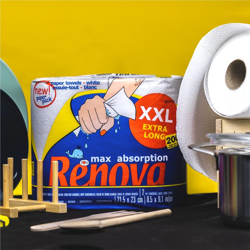 Renova Maxi Absorption Paper Set White 2 Ply Paper Packaging
