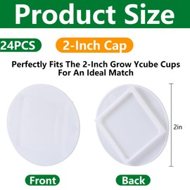 EBaokuup 24 Pcs Hydroponics yPod Caps with Colored Lables, Grow Cubes Cap Compatible with yPod, Plant Grow Pods Cover for Garden Hydroponics Growing System