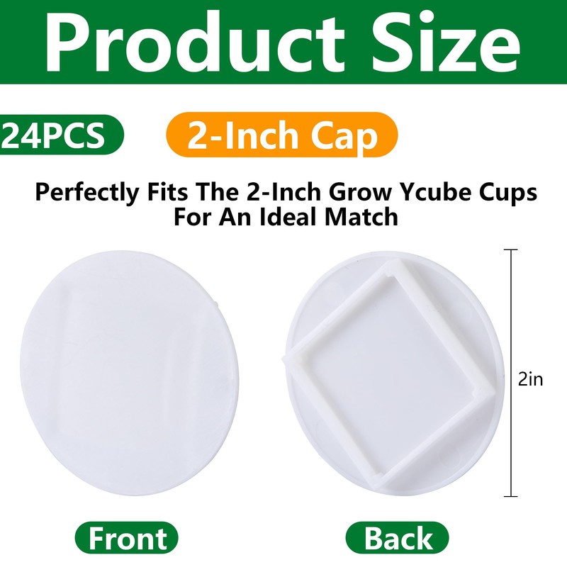 EBaokuup 24 Pcs Hydroponics yPod Caps with Colored Lables, Grow