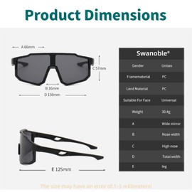 swanoble Adults Sports Sunglasses UV Protection for Women Men Cycling Running Golf Fishing,Lightweight Frame Tennis Shades (03-black Frame/Pink Lens)