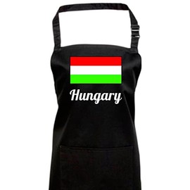 ShirtInStyle Cooking Apron Bib Apron Country Countries Hungary Hungary, black