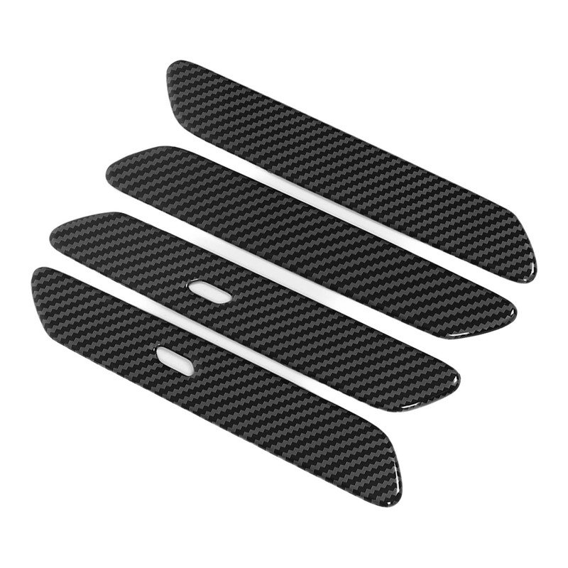 Car Exterior Side Door Handle Cover Trim Sticker Carbon Fiber