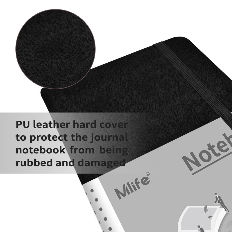 Mlife A5 Bullet Dotted Journal Notebook, College Ruled Notebook, 192