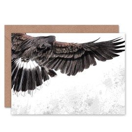 Wee Blue Coo FLYING EAGLE SKETCH BLANK GREETINGS BIRTHDAY CARD ART