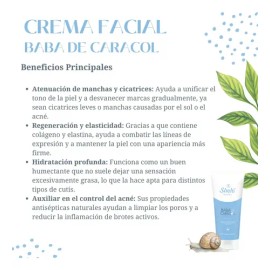 Sheló Nabel Crema Facial con Baba de Caracol, Reduce Cicatrices, Acné y Manchas, Uso Nocturno, Piel Mixta                                             